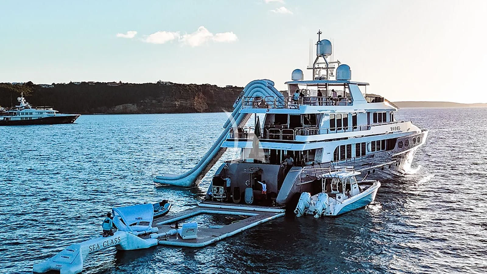 a boat in the water aboard SEA CLASS Yacht for Sale