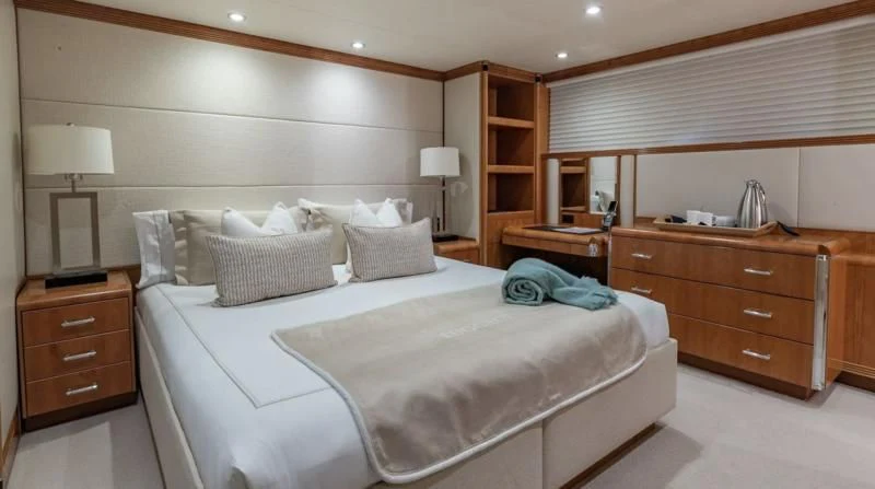 a bed in a hotel room aboard SEA CLASS Yacht for Sale