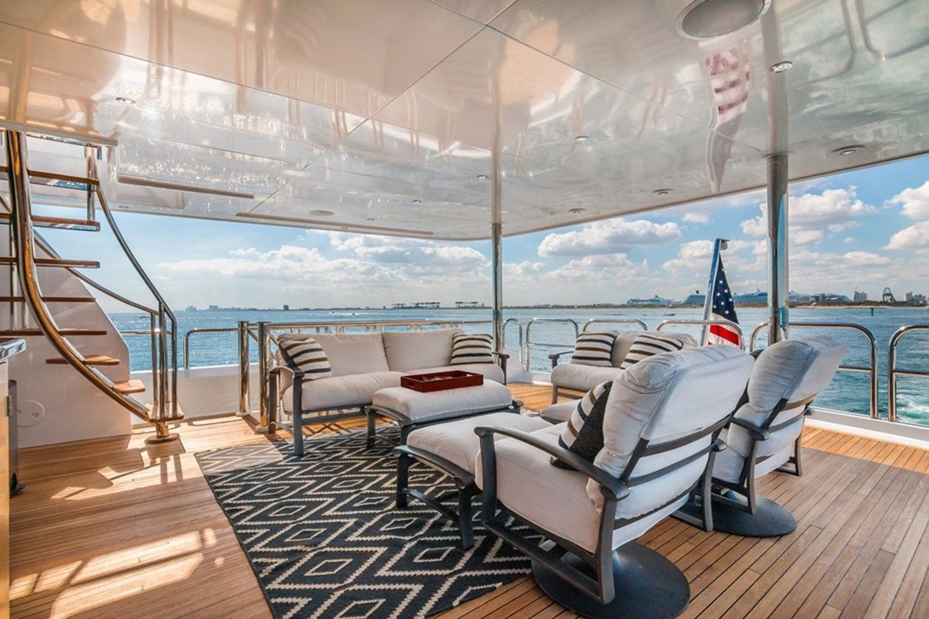 a large boat on the water aboard SEA CLASS Yacht for Sale