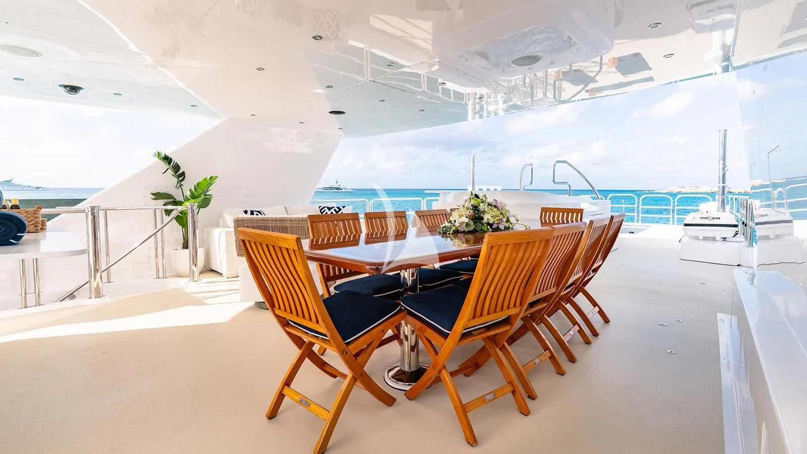 chairs on a beach aboard SEA CLASS Yacht for Sale