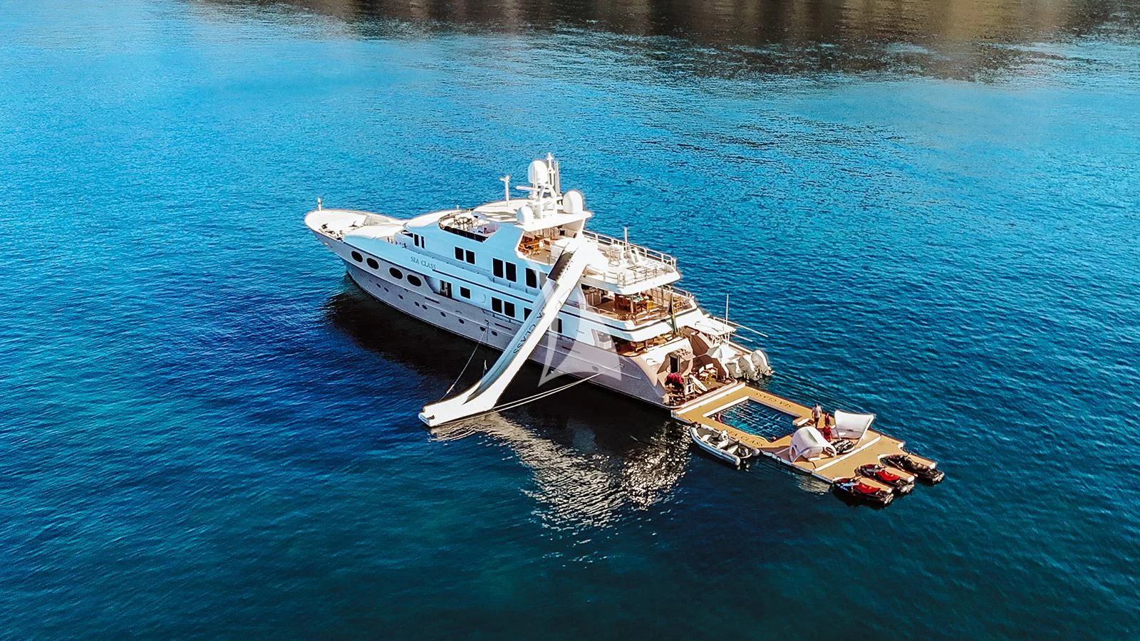 a boat on the water aboard SEA CLASS Yacht for Sale