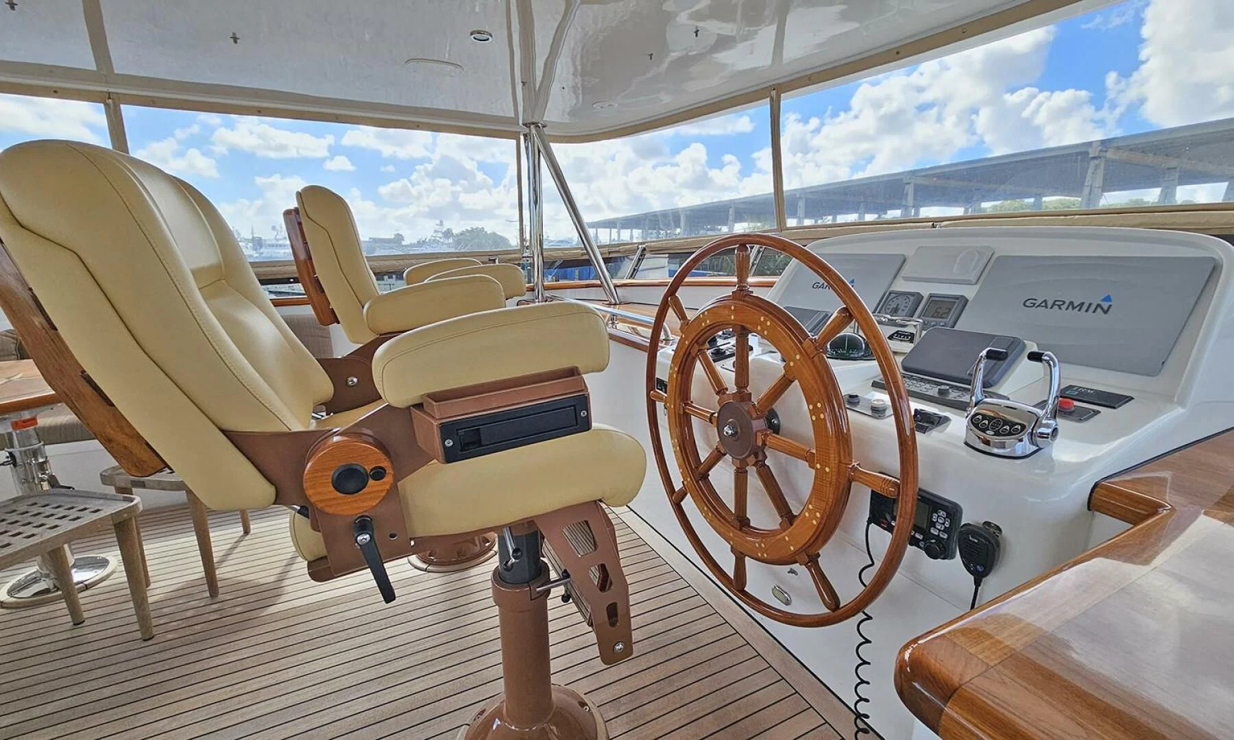 a yellow and white boat aboard MY KIMBERLY Yacht for Sale