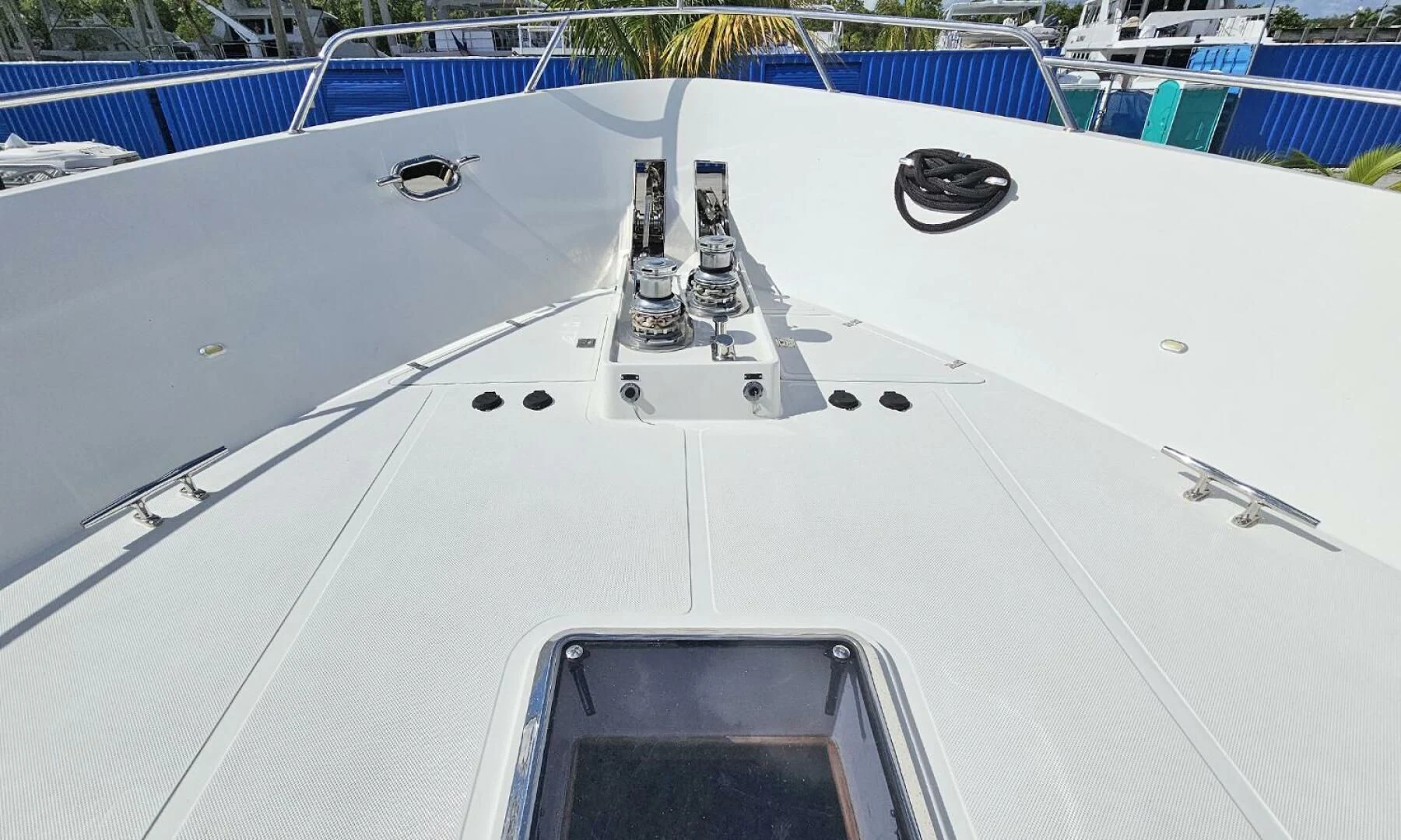 a white vehicle with black wheels aboard MY KIMBERLY Yacht for Sale