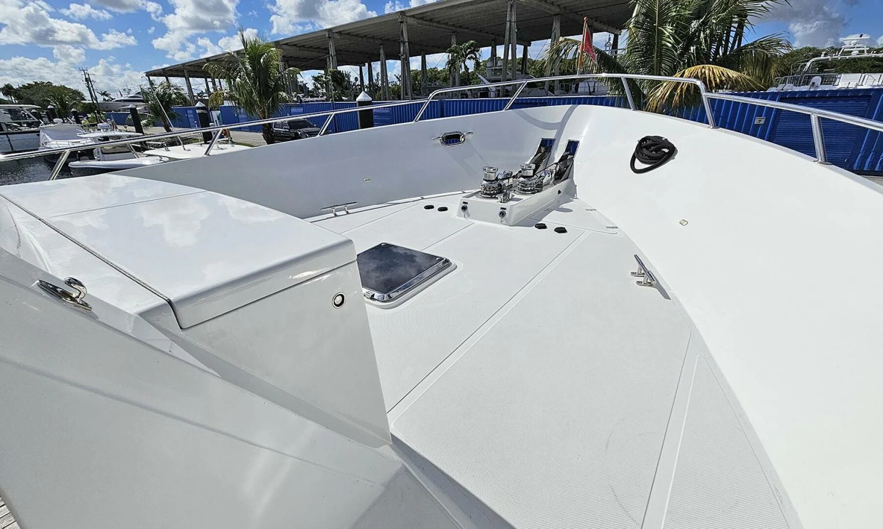 a white boat with a black and white boat on it aboard MY KIMBERLY Yacht for Sale
