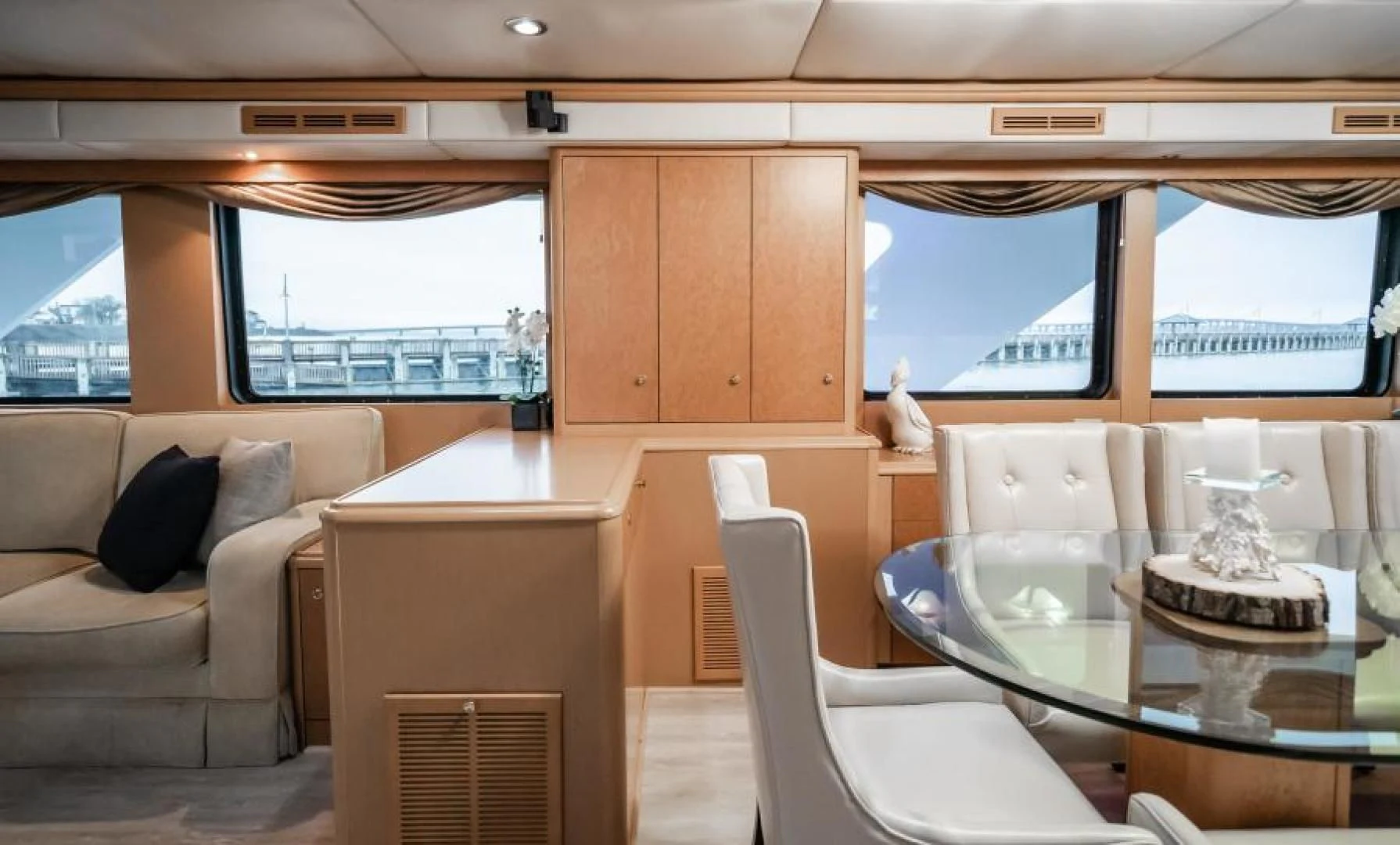 a room with a table and chairs aboard BUSINESS TRIP 2 Yacht for Sale