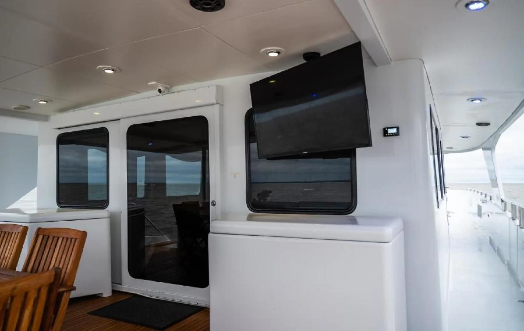 a vehicle with a door open aboard BUSINESS TRIP 2 Yacht for Sale
