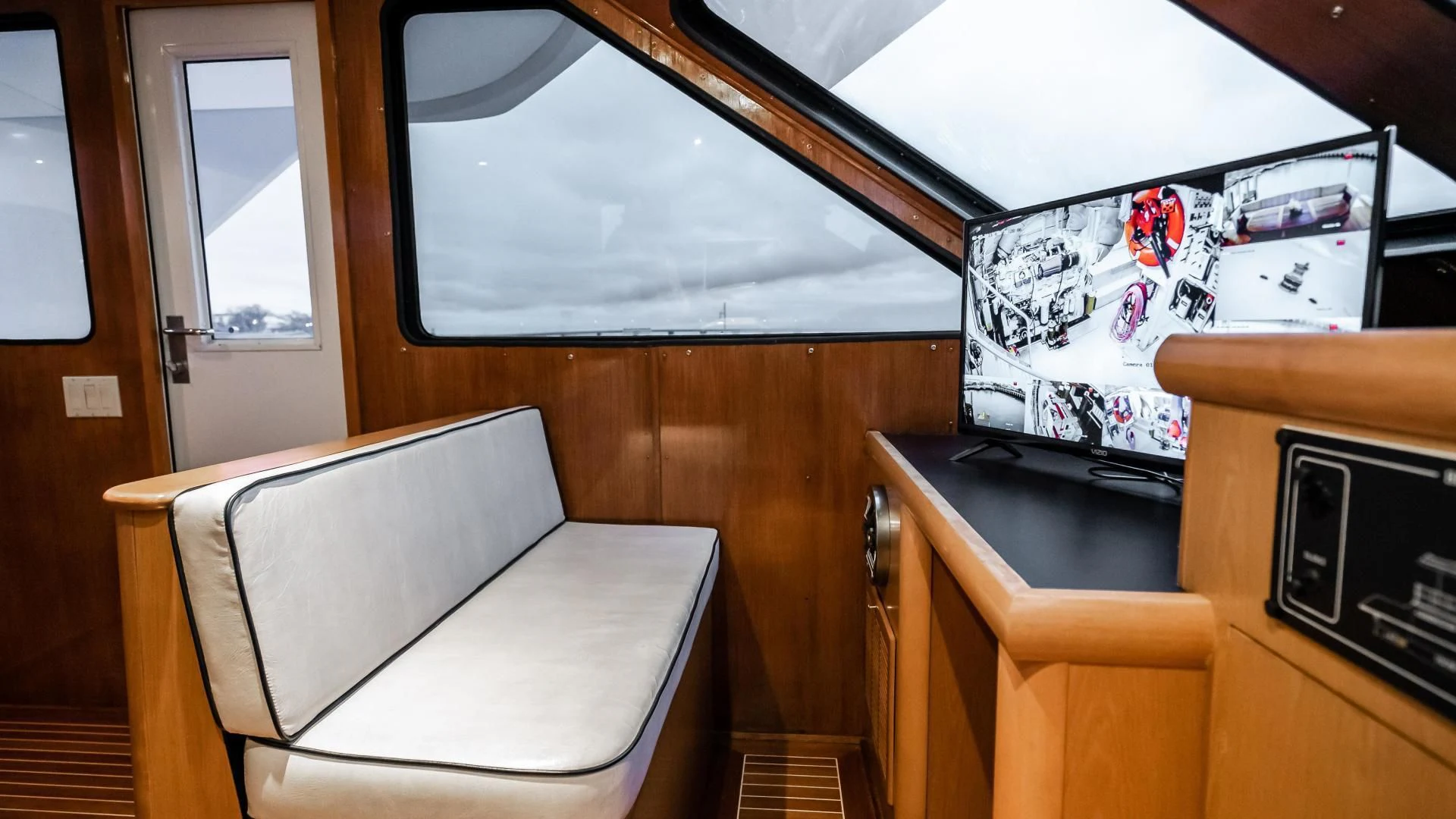 a room with a desk and a chair aboard BUSINESS TRIP 2 Yacht for Sale