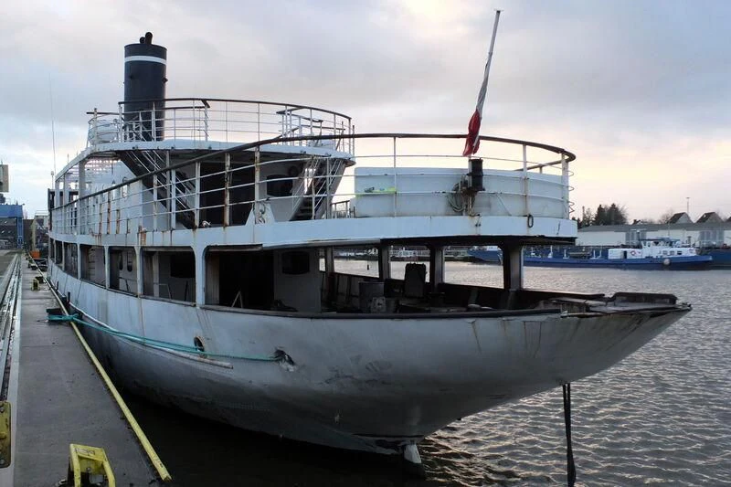 a large boat in the water aboard ARGOSSY Yacht for Sale