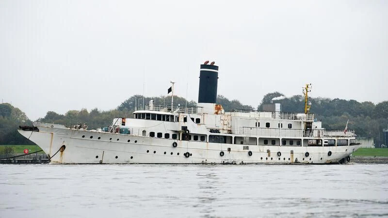 a large white ship aboard ARGOSSY Yacht for Sale
