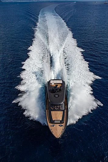 a car driving on water aboard FREEDOM Yacht for Sale