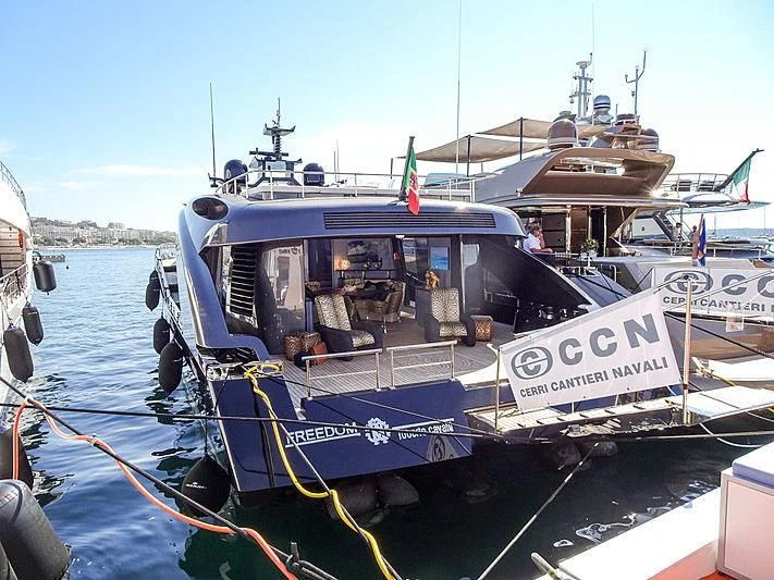 a boat on the water aboard FREEDOM Yacht for Sale
