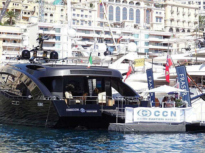 a boat on the water aboard FREEDOM Yacht for Sale