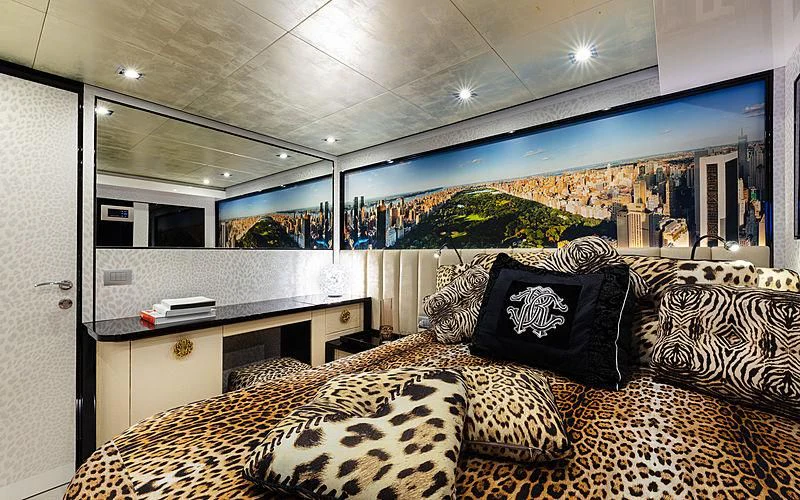 a living room with a couch aboard FREEDOM Yacht for Sale