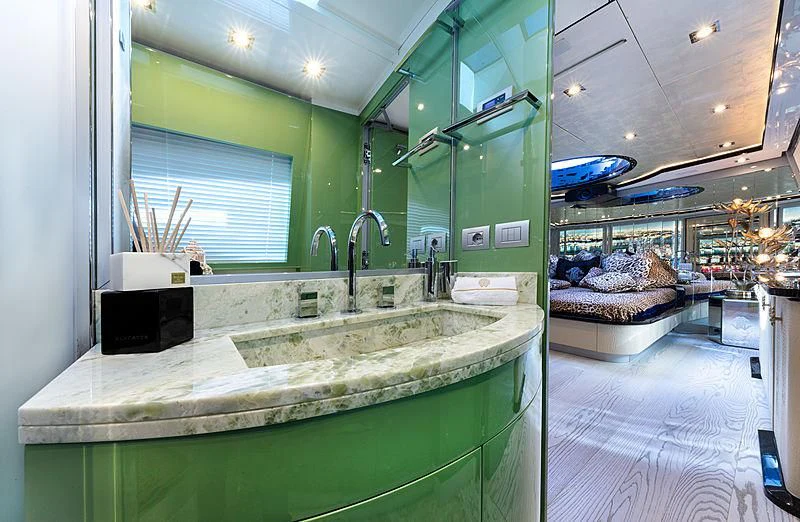 a bathroom with a large sink aboard FREEDOM Yacht for Sale