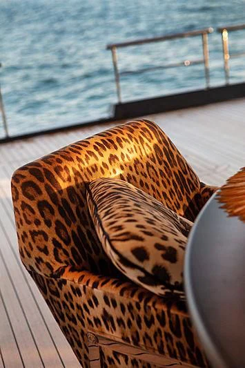 a piece of food on a table aboard FREEDOM Yacht for Sale