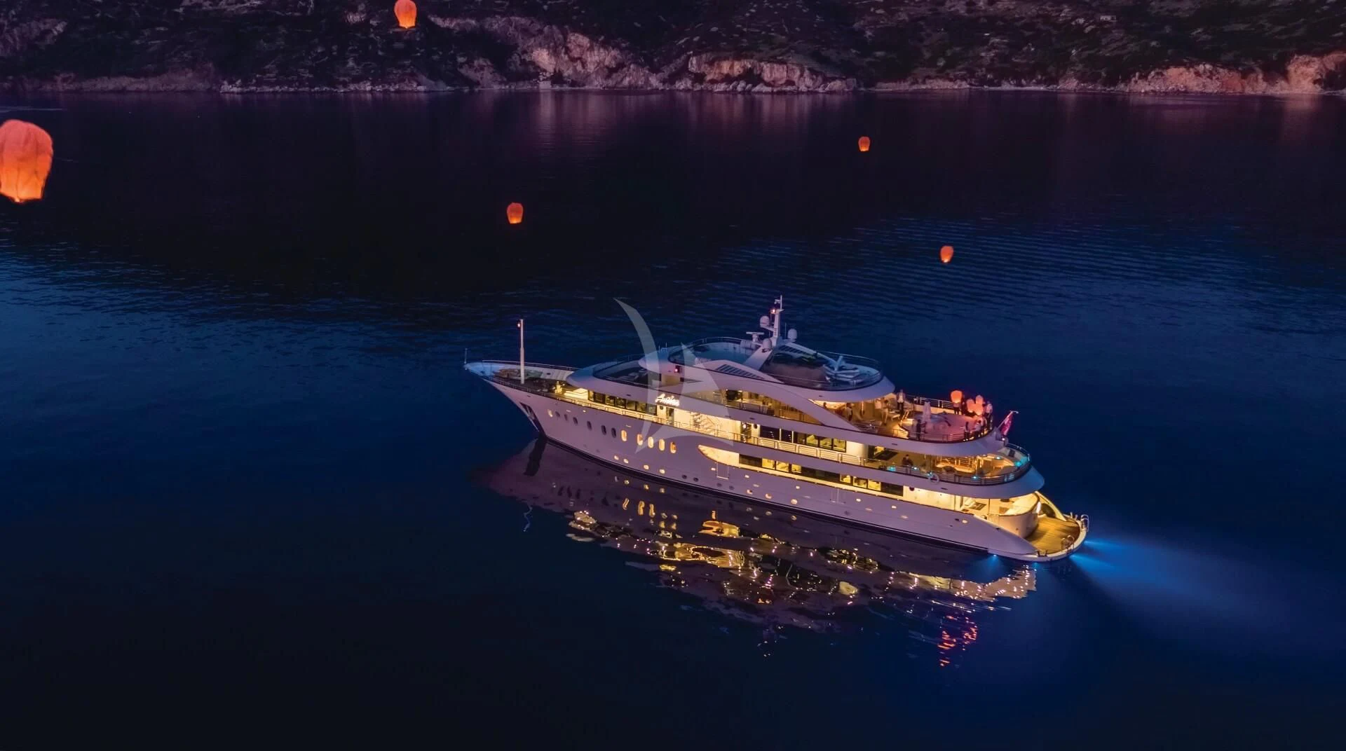 a boat on the water aboard M/Y ANTHEA Yacht for Sale