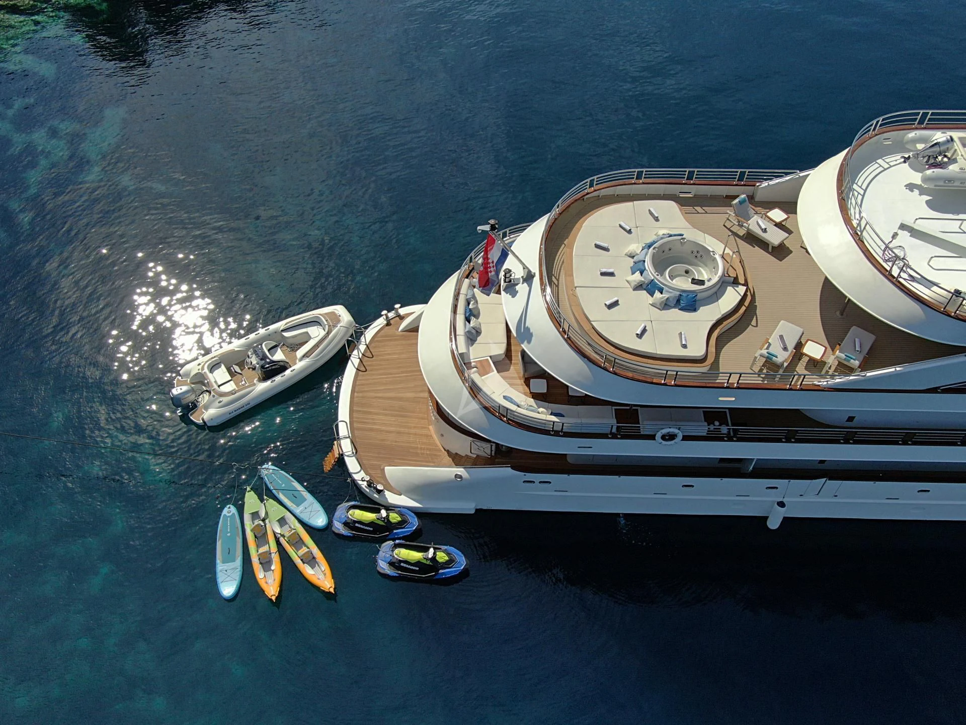 a boat on the water aboard M/Y ANTHEA Yacht for Sale
