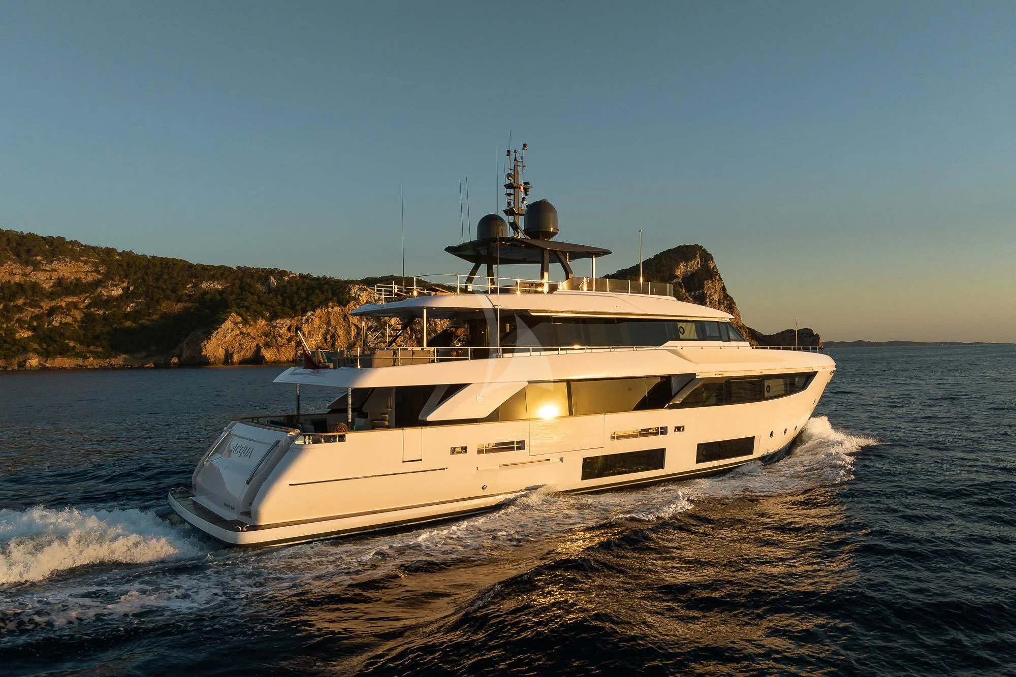 a boat on the water aboard ACQUA Yacht for Sale