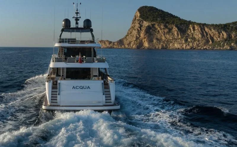 a boat on the water aboard ACQUA Yacht for Sale