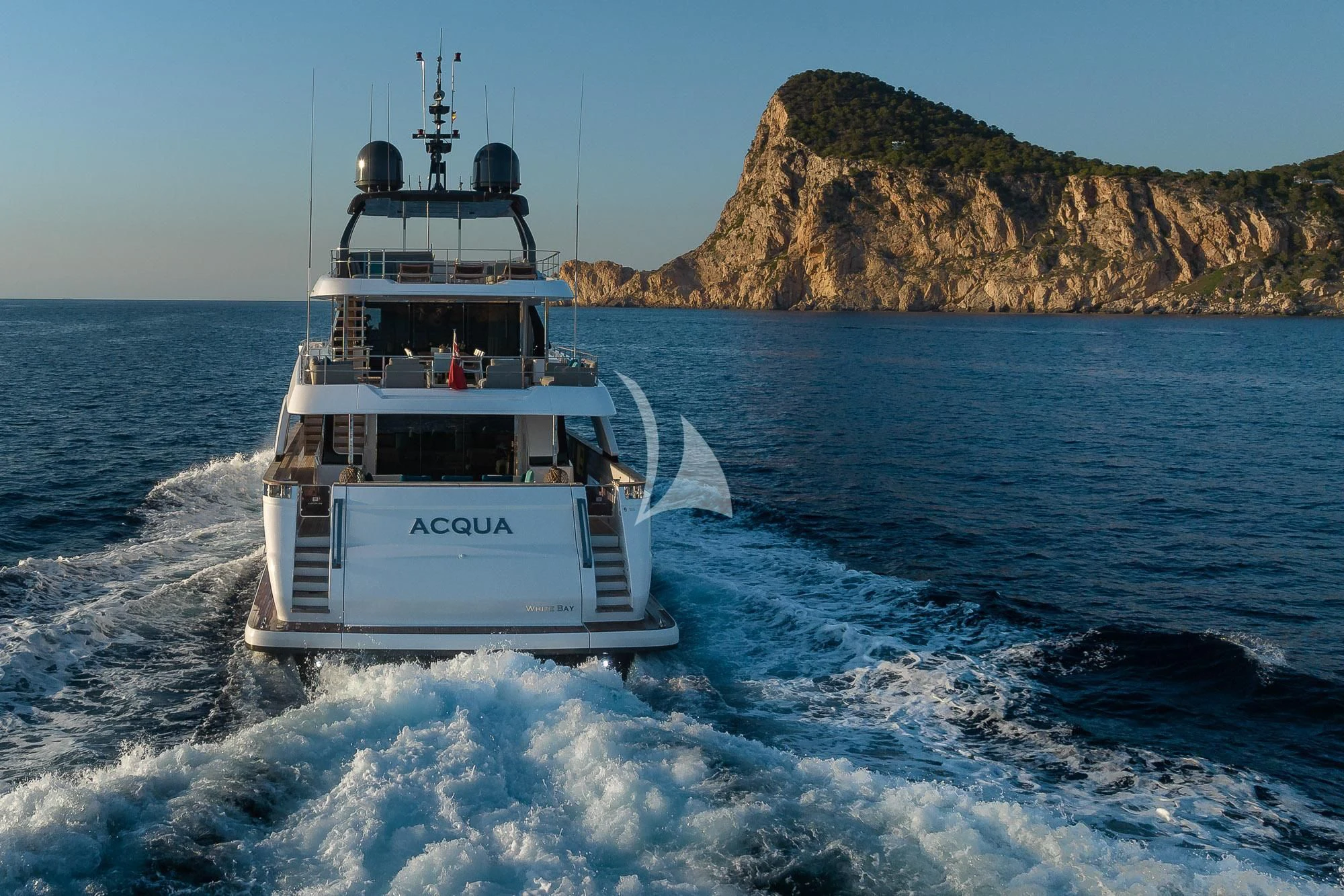 a boat on the water aboard ACQUA Yacht for Sale