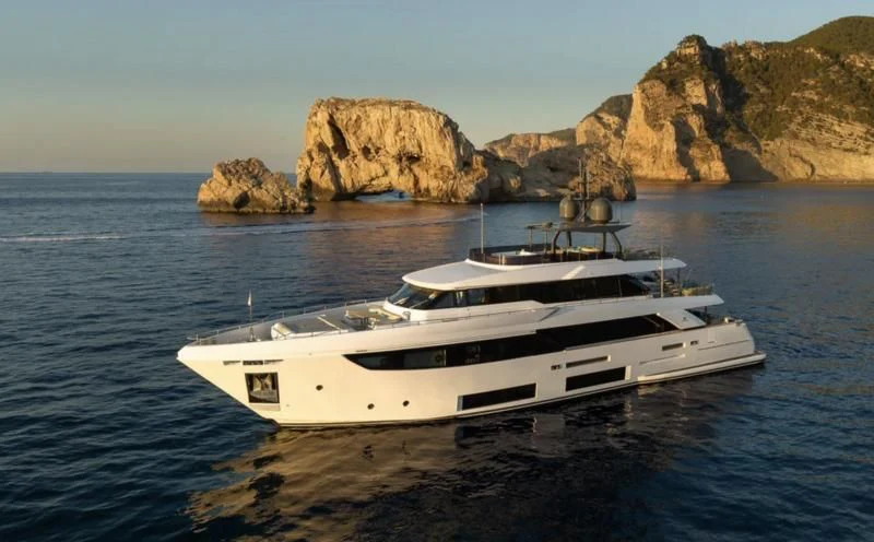 a boat in the water aboard ACQUA Yacht for Sale