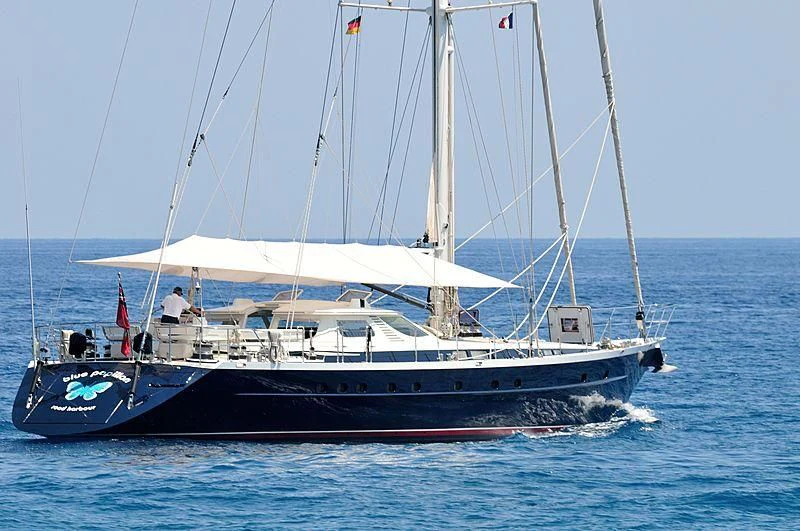 a boat on the water aboard BLUE PAPILLON Yacht for Sale