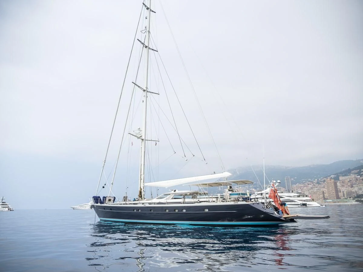 a boat on the water aboard BLUE PAPILLON Yacht for Sale