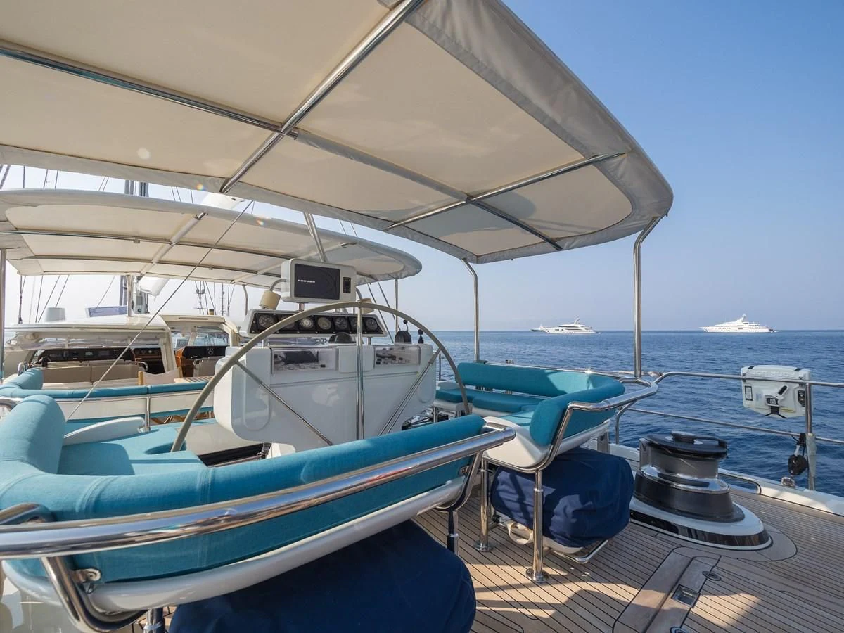 a boat on the water aboard BLUE PAPILLON Yacht for Sale