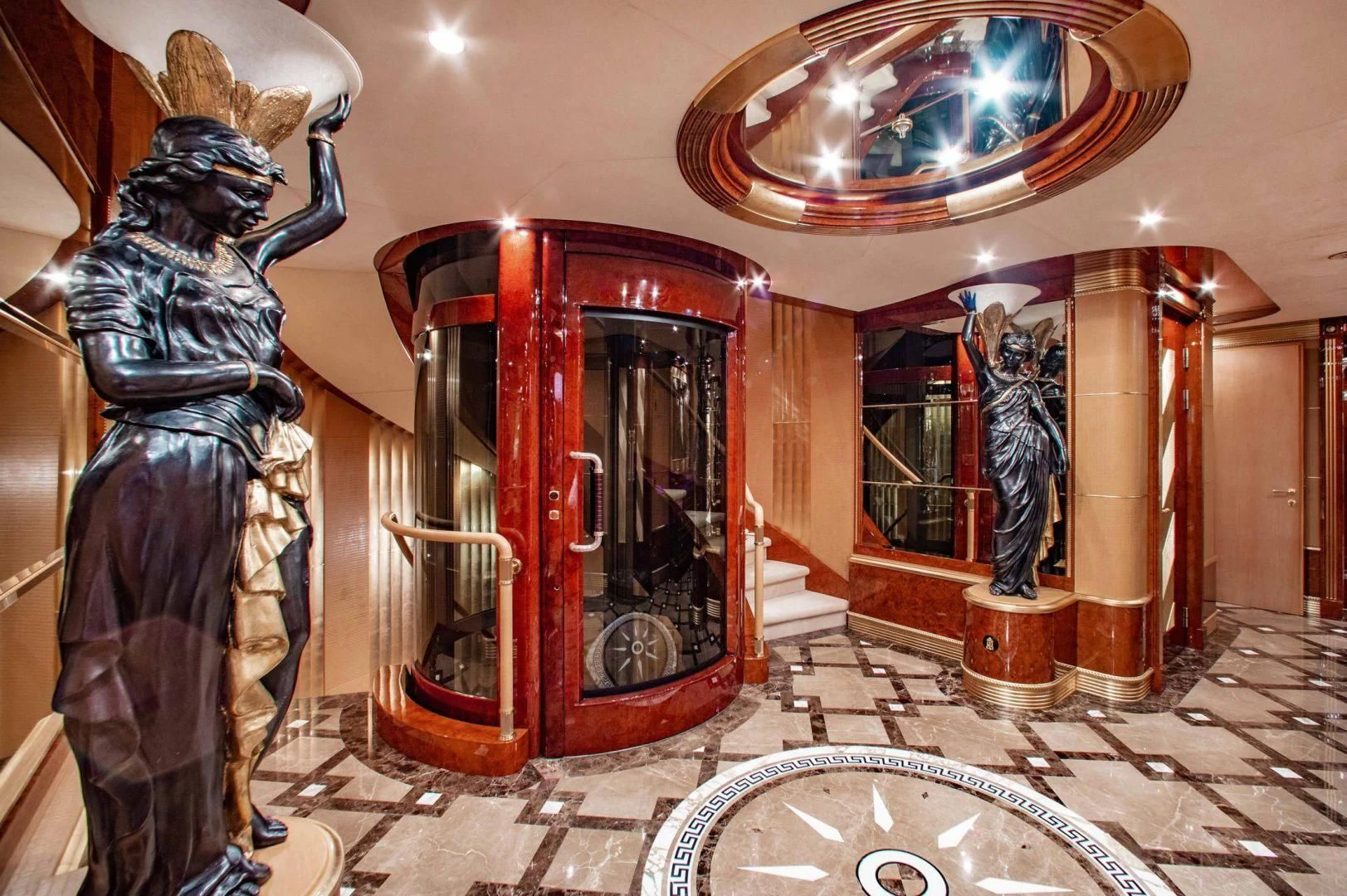 a statue in a museum aboard SORRENTO Yacht for Sale