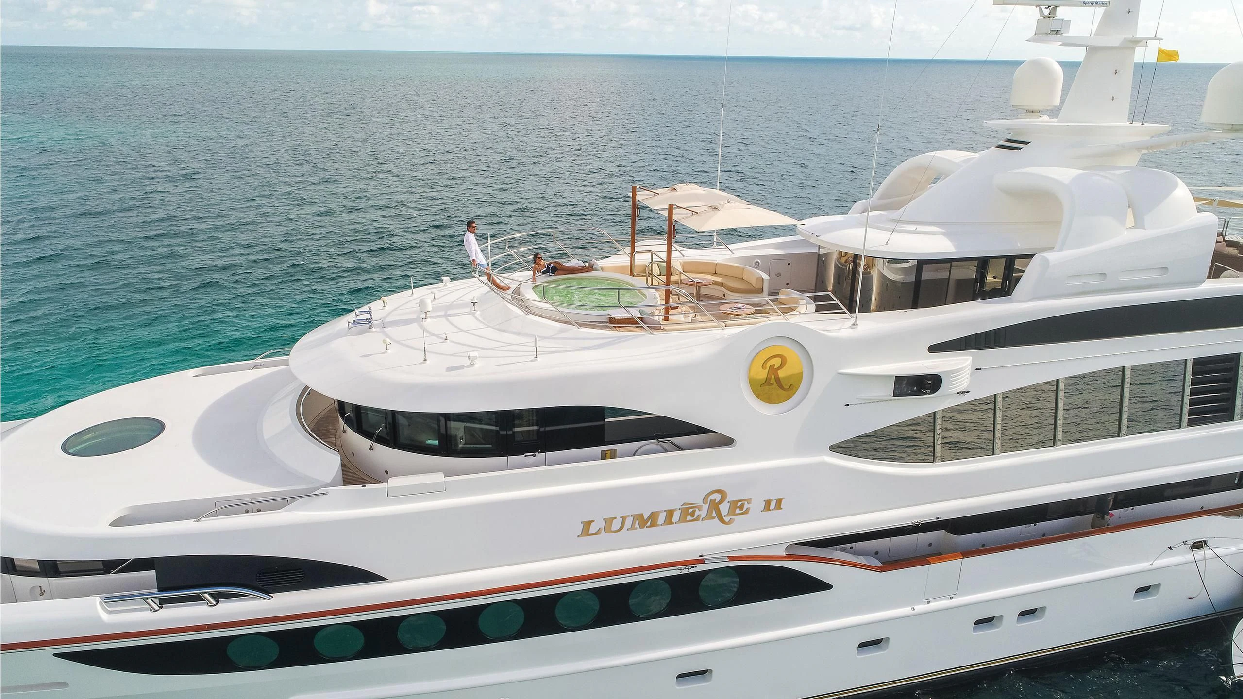 a couple of white boats on the water aboard SORRENTO Yacht for Sale