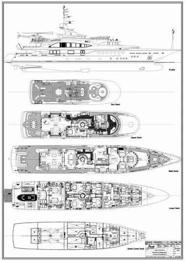 diagram, engineering drawing aboard SORRENTO Yacht for Sale