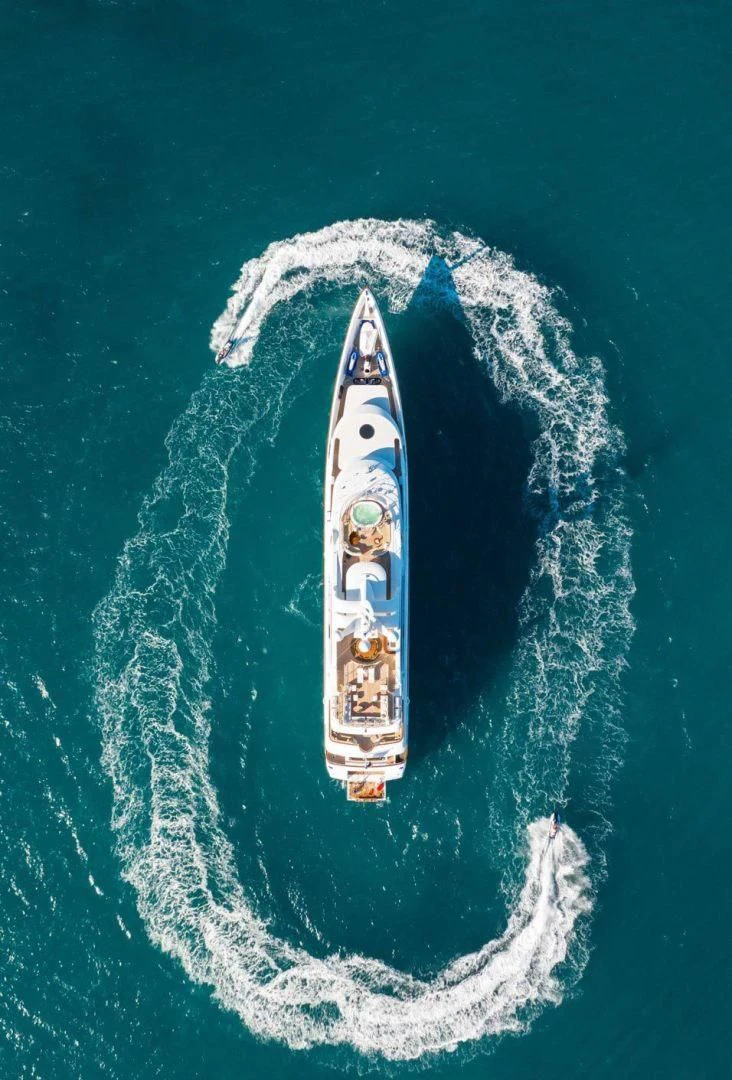 a rocket flying through the air aboard SORRENTO Yacht for Sale