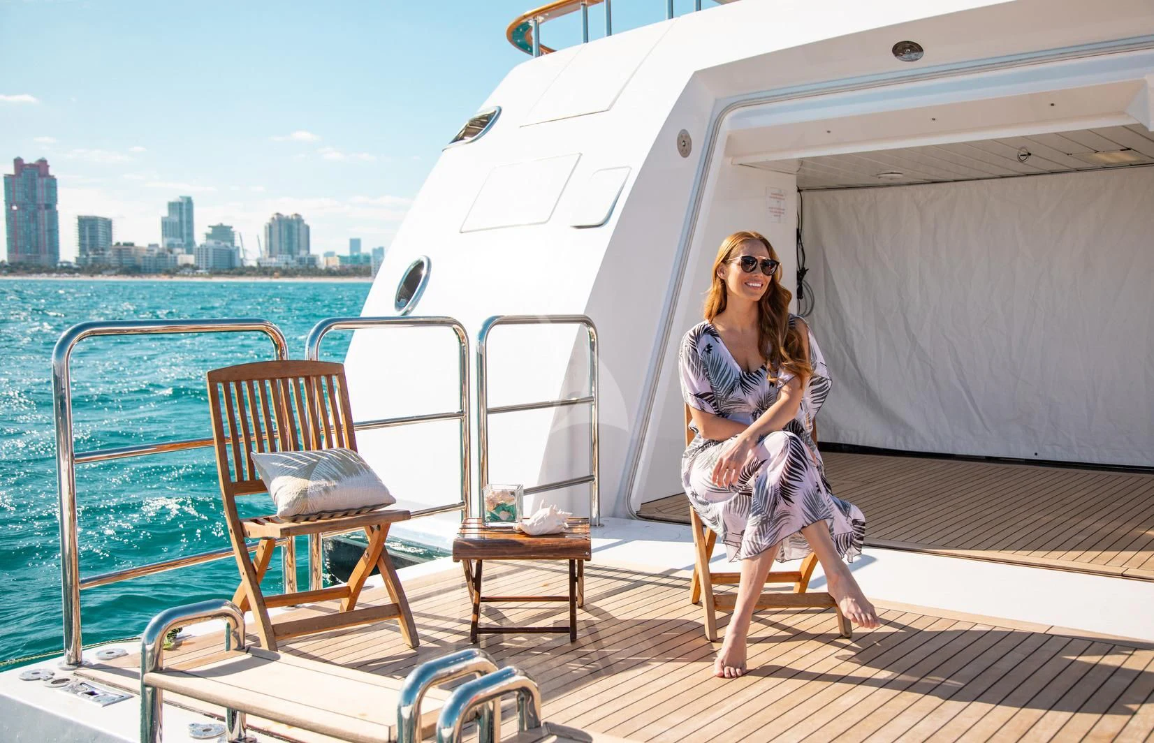 a person sitting on a boat aboard SORRENTO Yacht for Sale