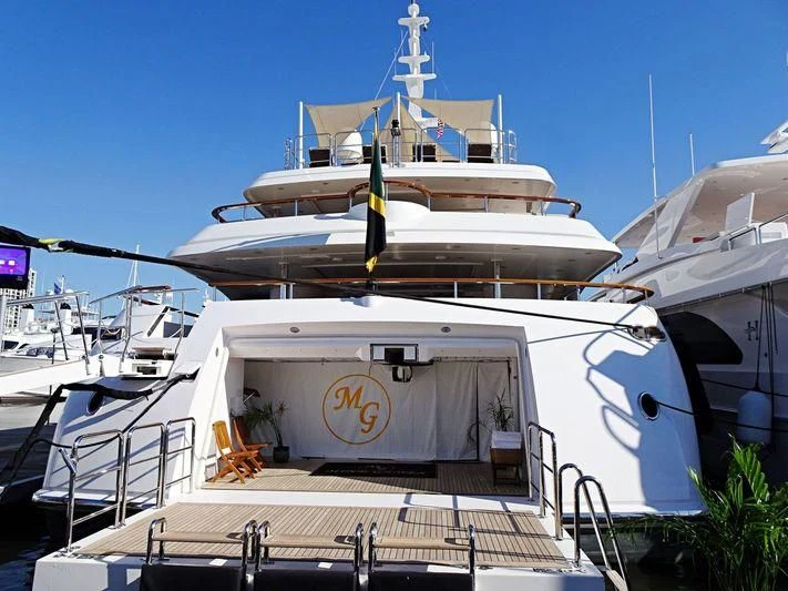 a large white boat docked aboard SORRENTO Yacht for Sale