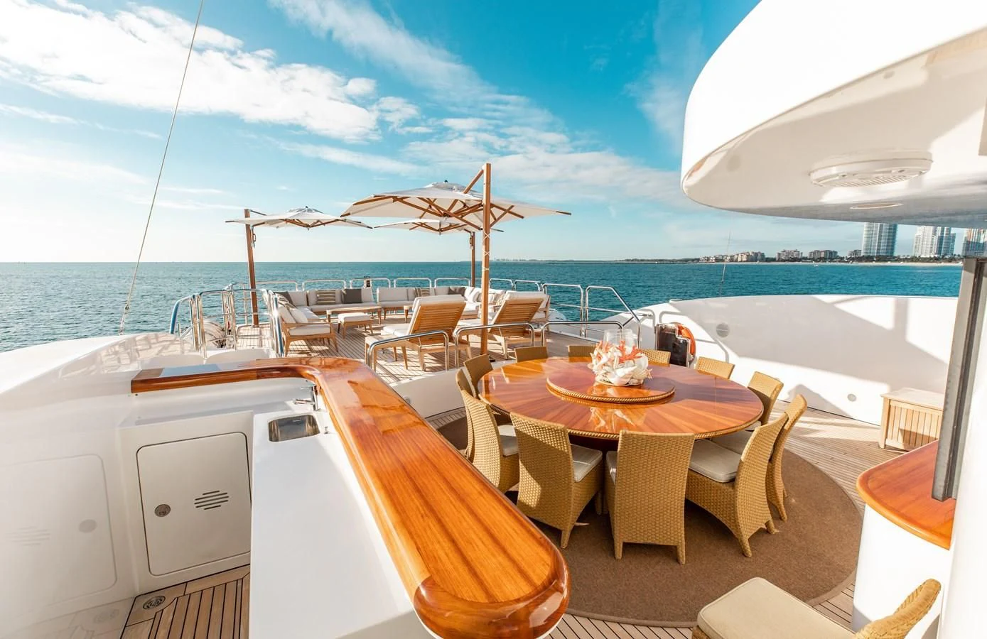 a table and chairs on a boat aboard SORRENTO Yacht for Sale