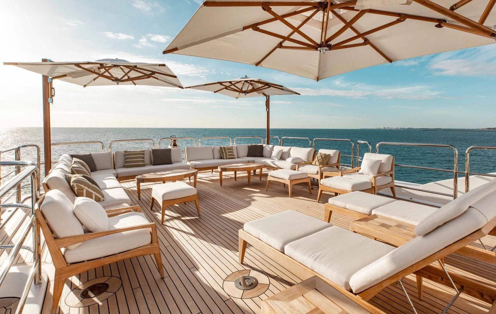a lounge area on a boat aboard SORRENTO Yacht for Sale