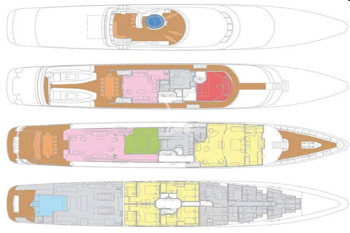 diagram aboard TELEOST Yacht for Sale