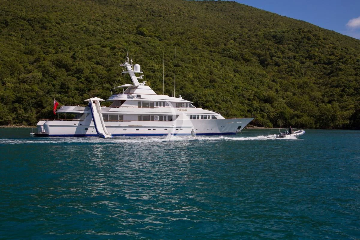 a boat on the water aboard TELEOST Yacht for Sale
