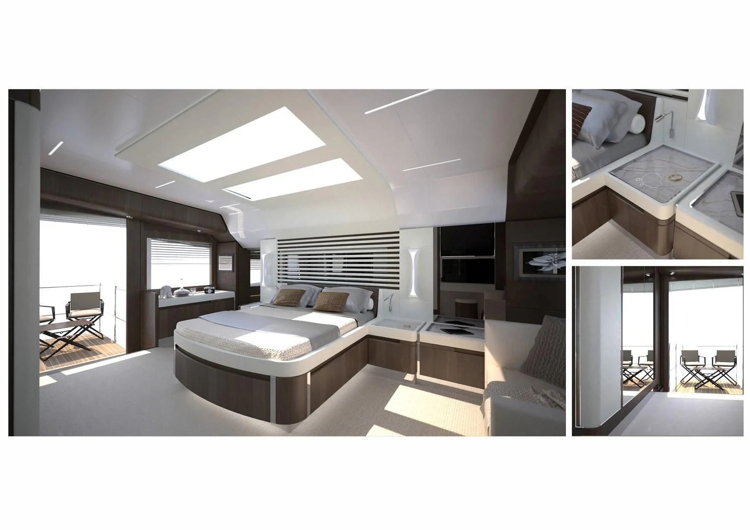 a modern looking living room aboard SEDA Yacht for Sale