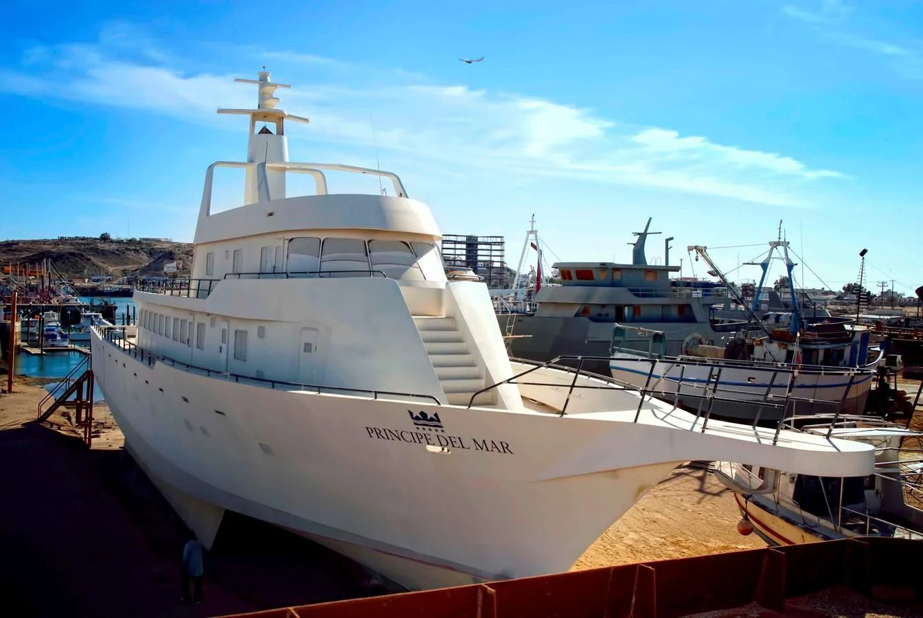 a large white boat aboard PRINCIPE DEL MAR Yacht for Sale