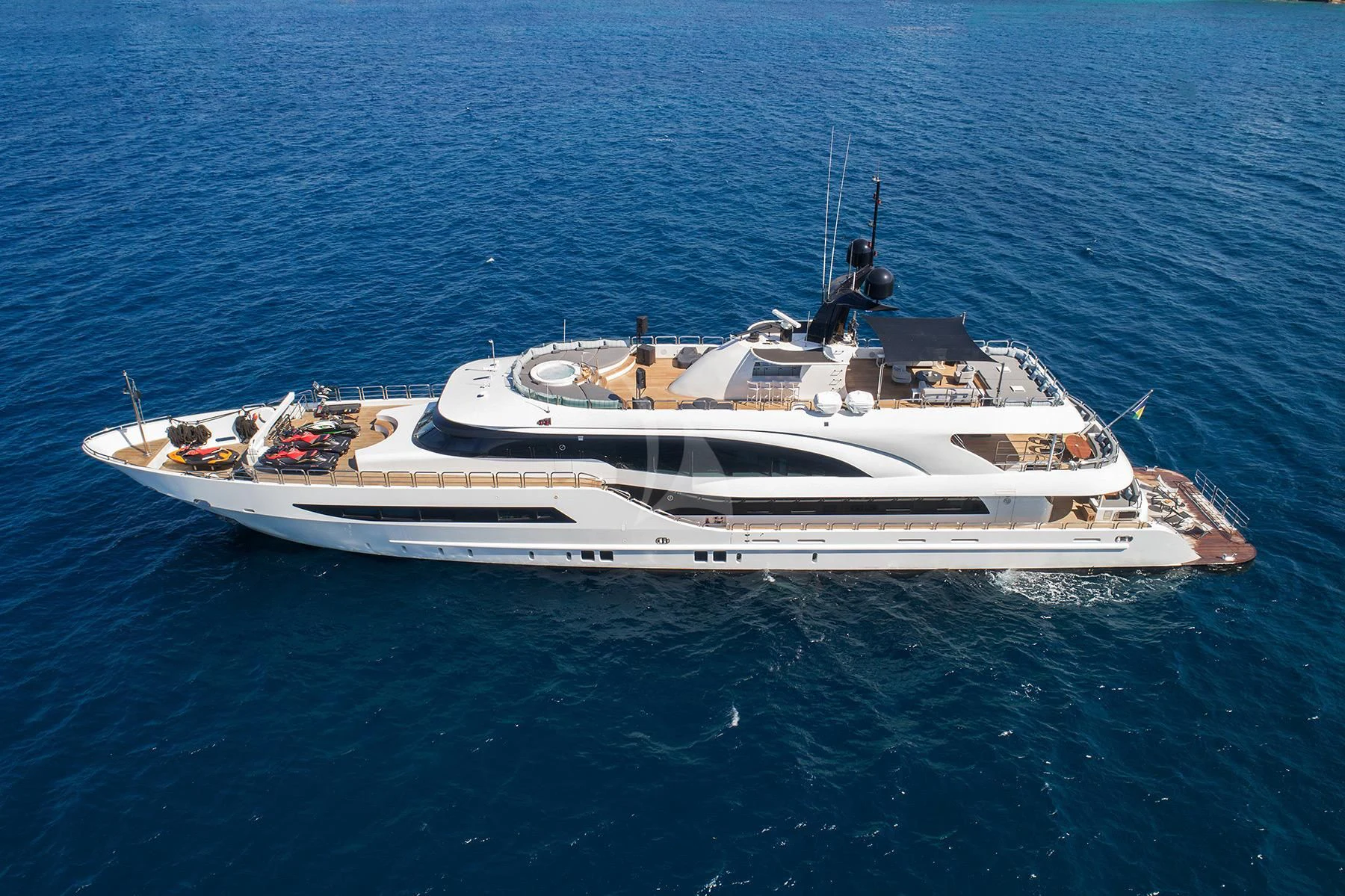 a white boat in the water aboard HALLO Yacht for Sale