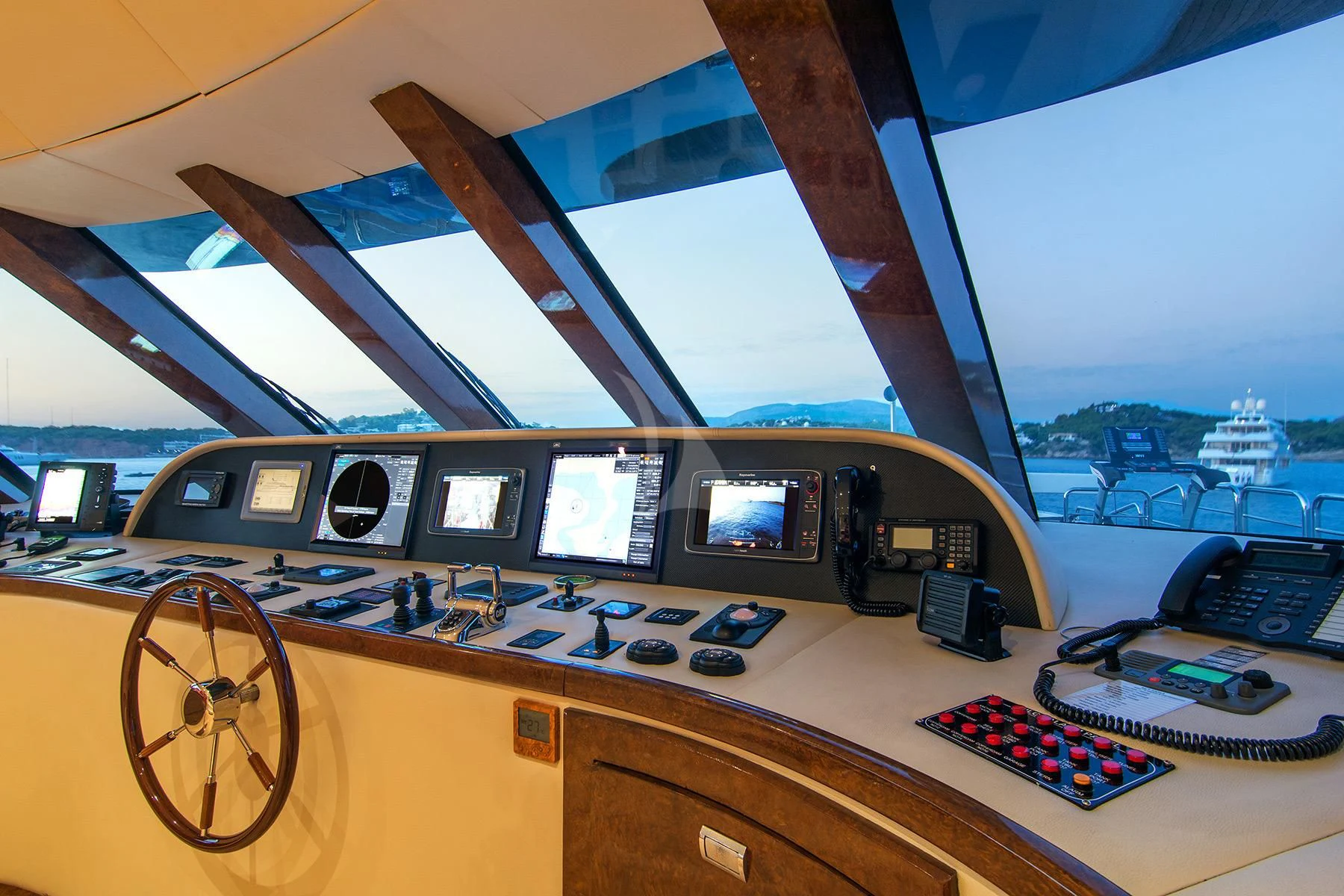 a control panel on a plane aboard HALLO Yacht for Sale