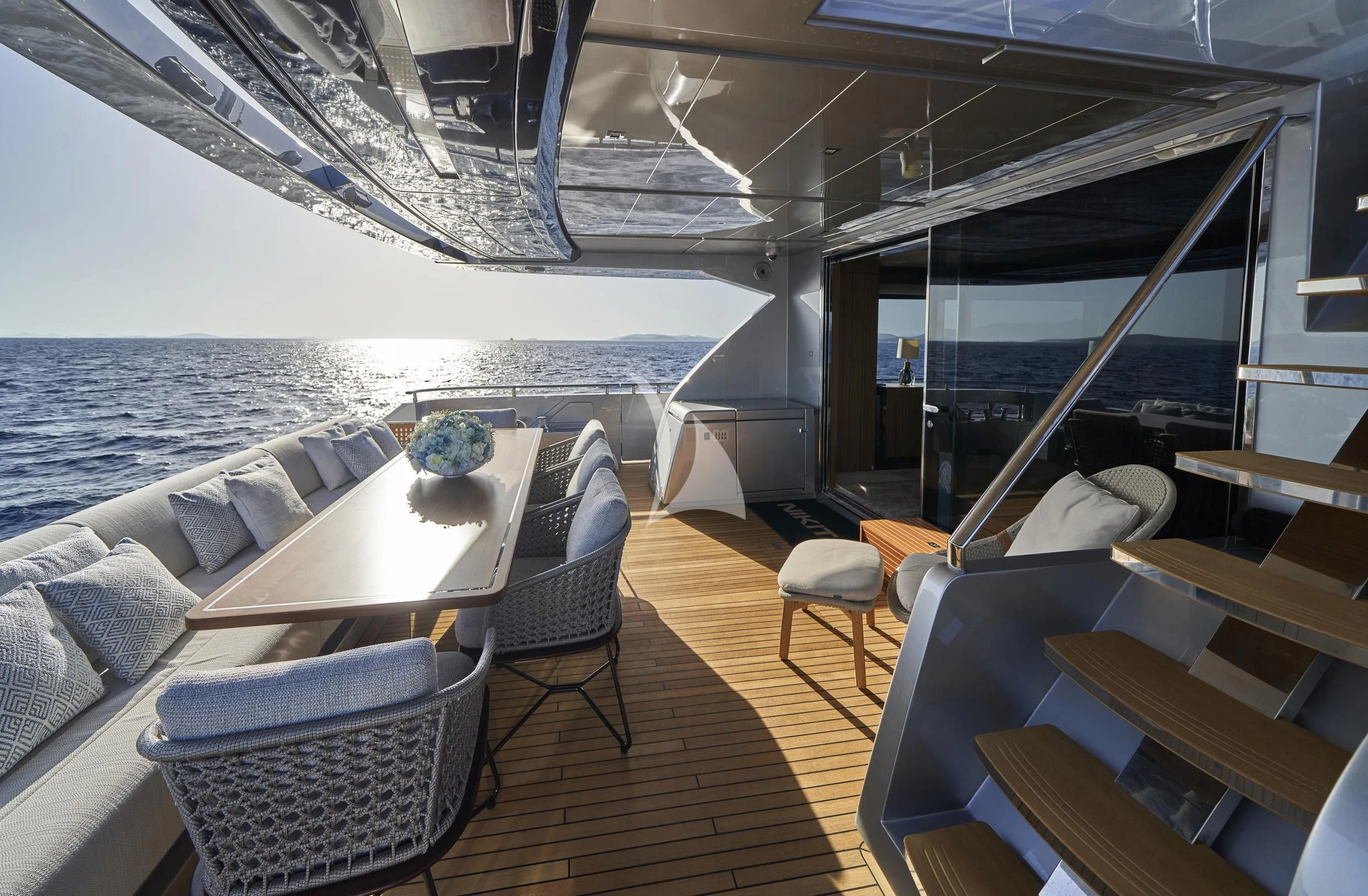 a boat on the water aboard NIKITA Yacht for Sale