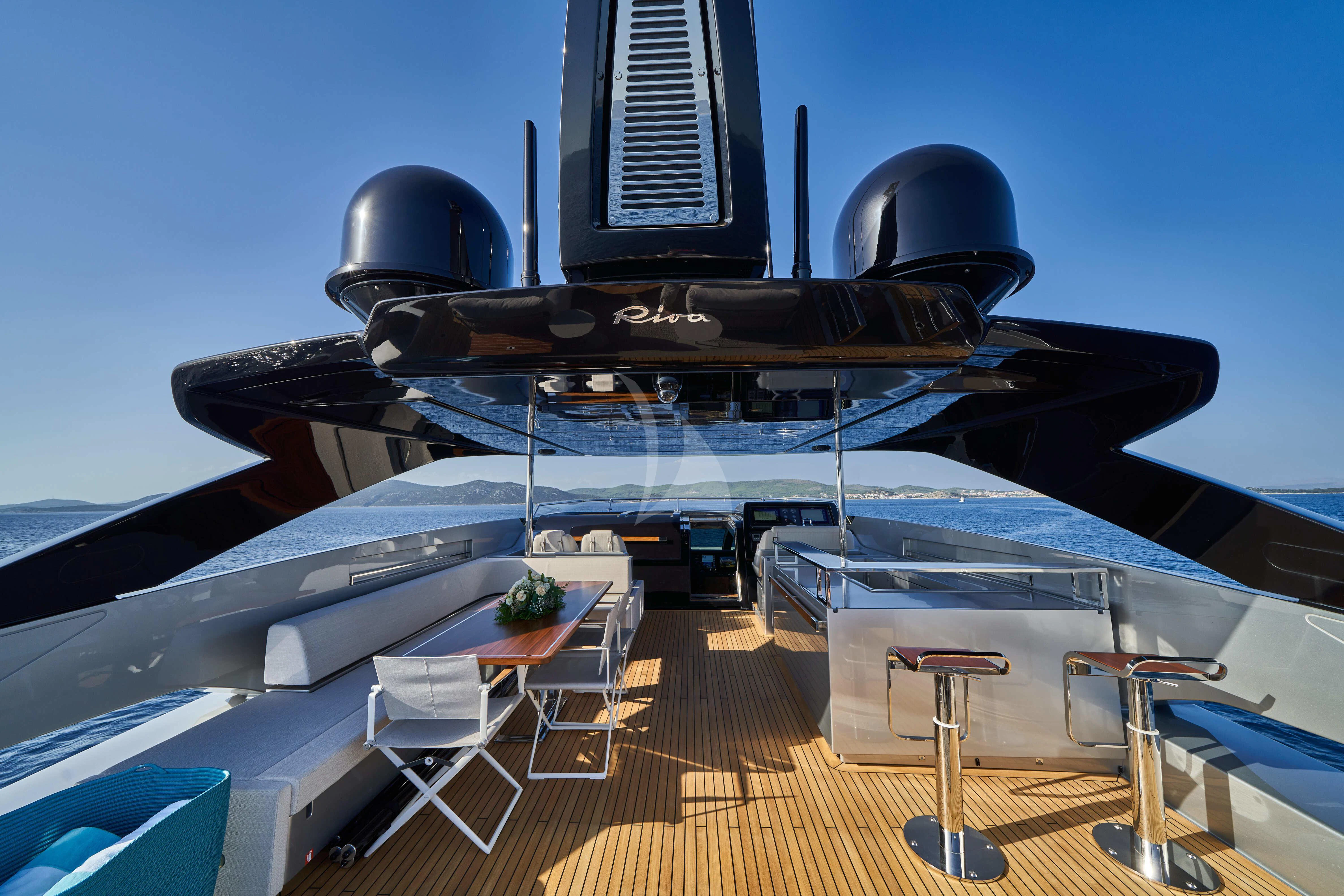 a large airplane with a large propeller aboard NIKITA Yacht for Sale