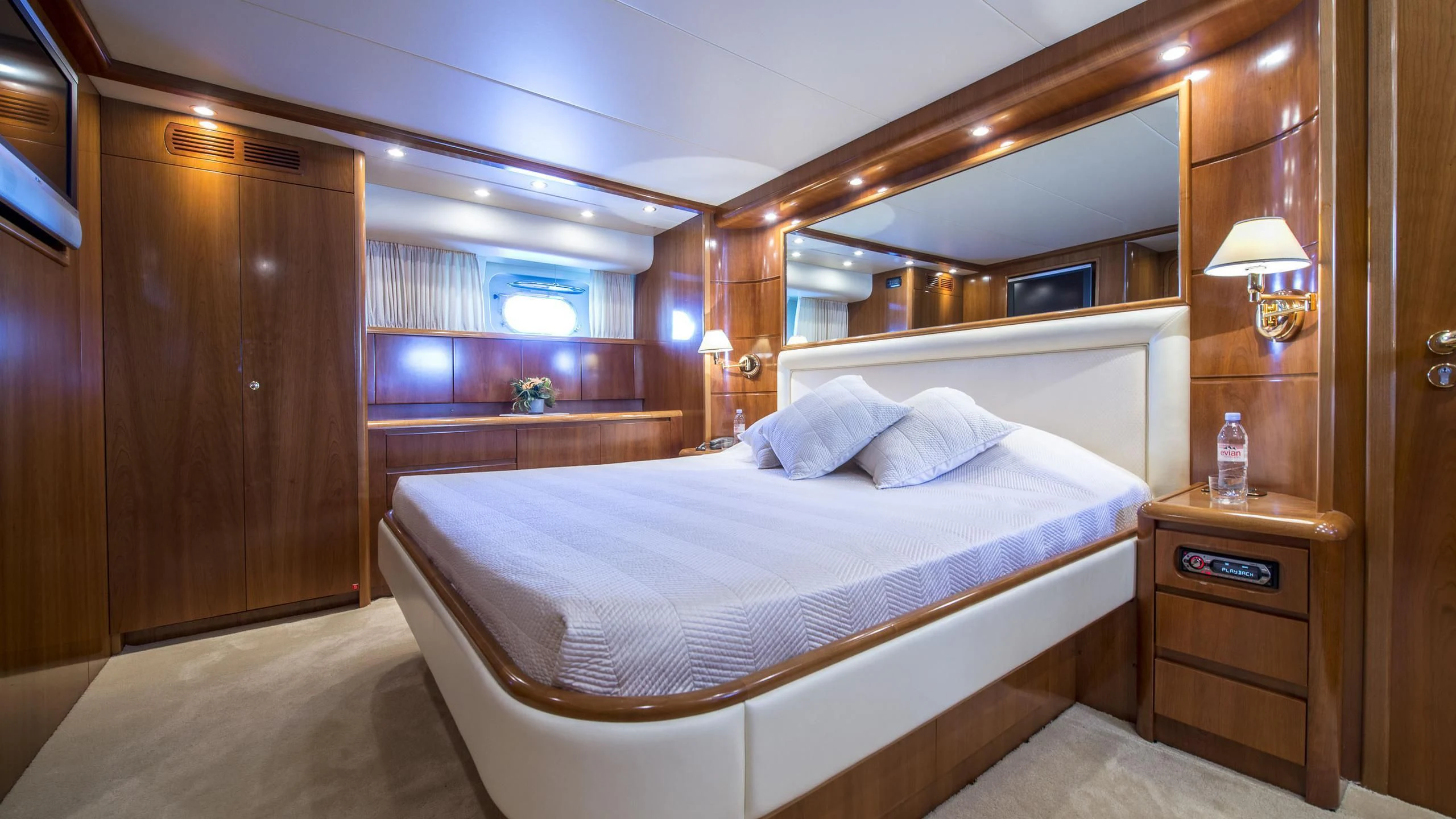 a bed in a room aboard ACE1 Yacht for Sale