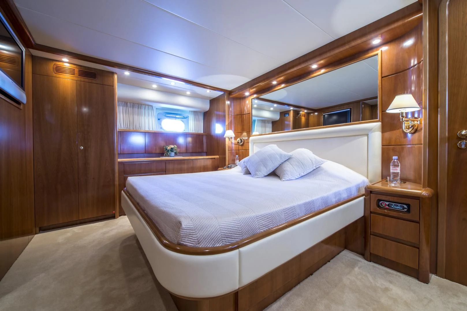 a bed in a room aboard ACE1 Yacht for Sale