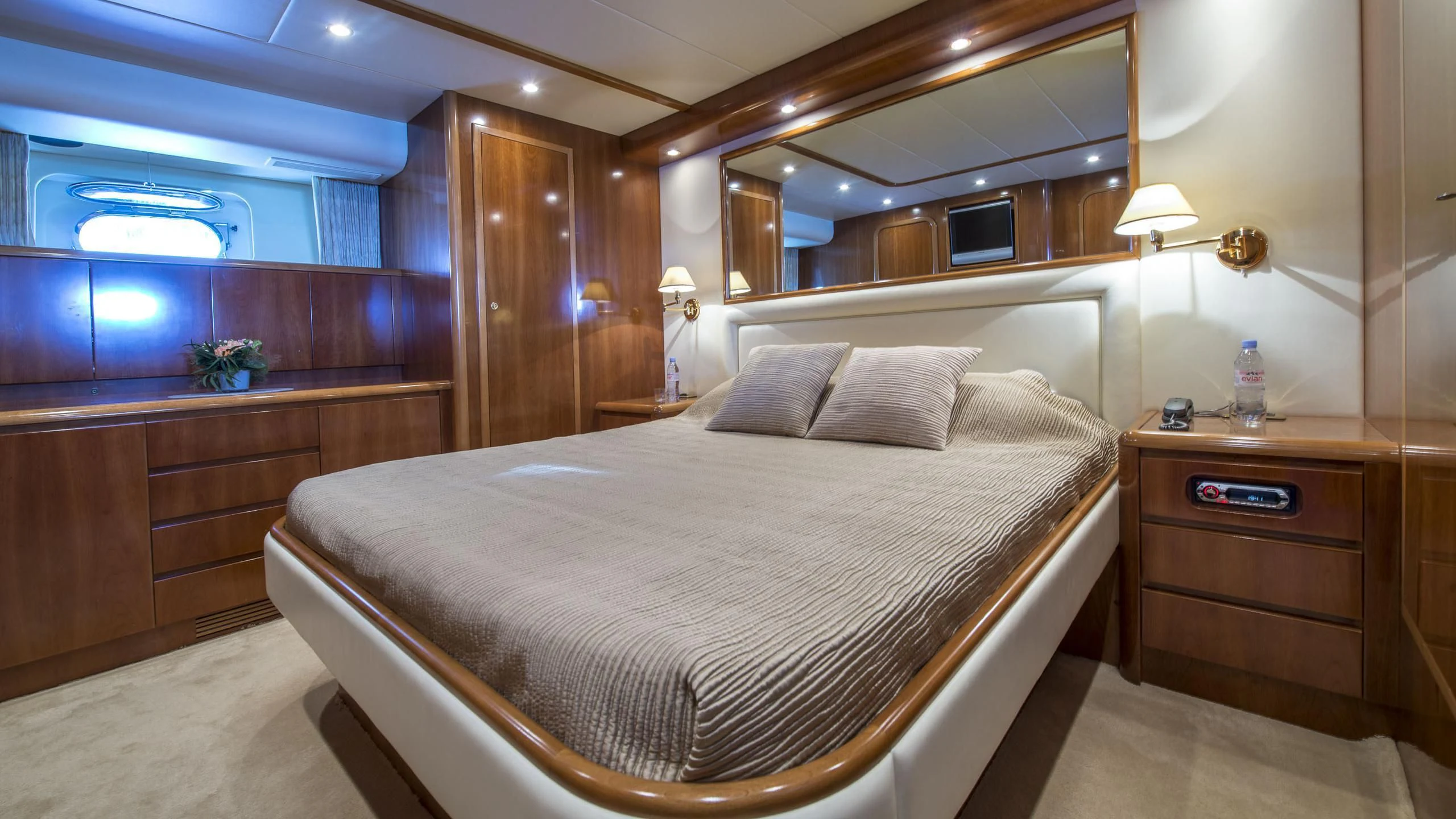 a bed in a room aboard ACE1 Yacht for Sale