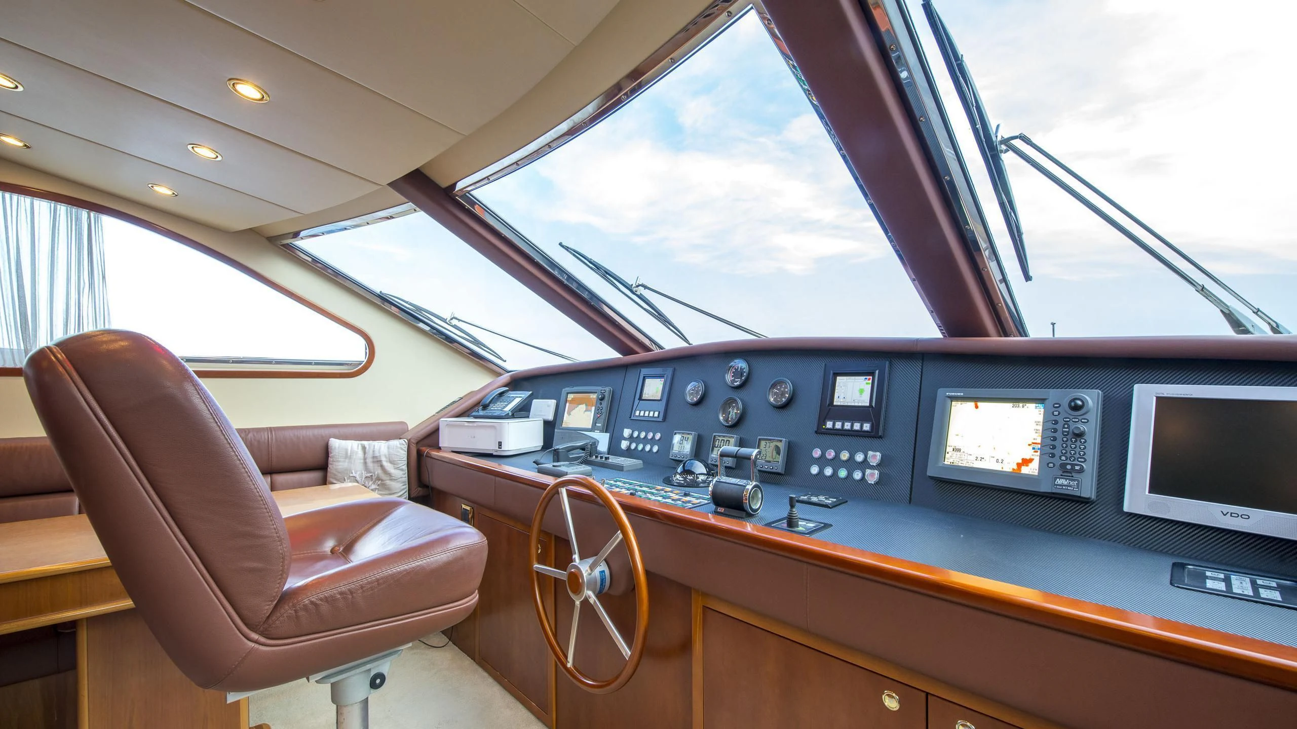 inside of a car aboard ACE1 Yacht for Sale