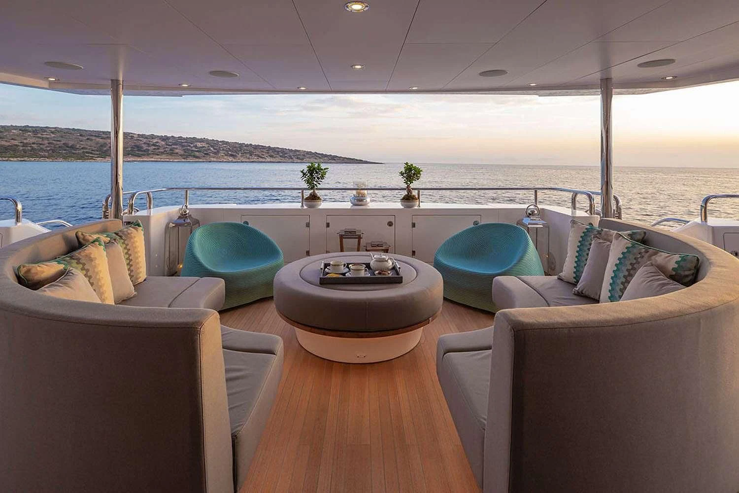 a boat on the water aboard AQUA LIBRA Yacht for Charter