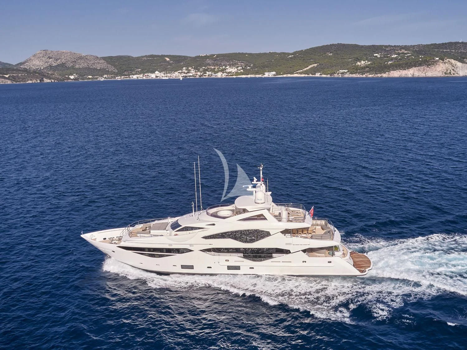 a boat on the water aboard AQUA LIBRA Yacht for Charter
